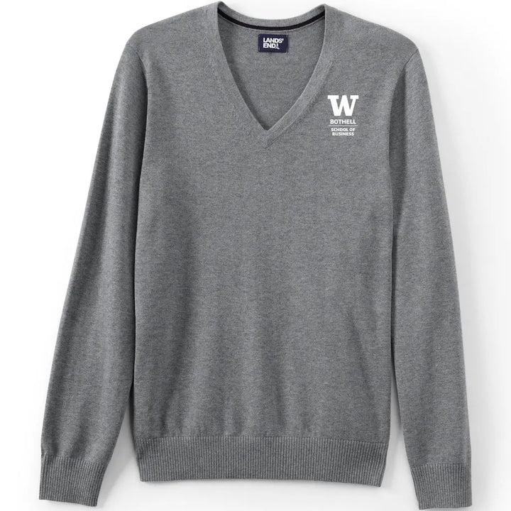 Lands' End Unisex UW Bothell School of Business Cotton Modal V-neck Pullover Sweater