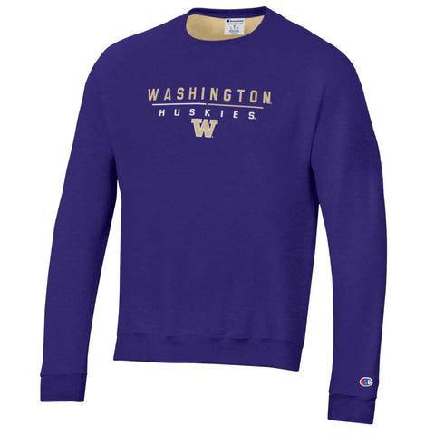 Champion Men's FW25 Embroidered Washington Huskies Stadium Crewneck