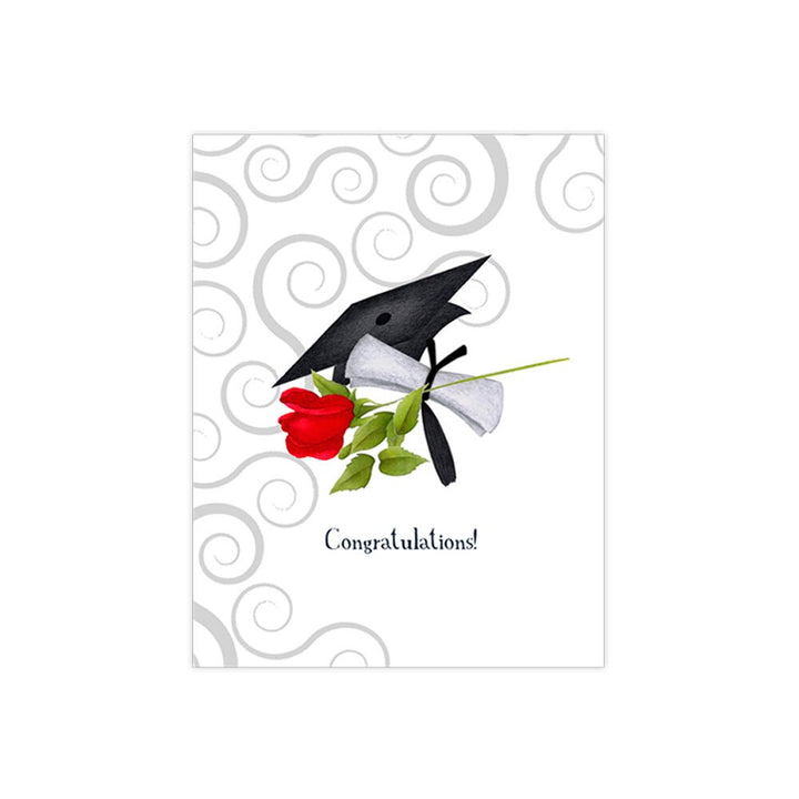 SayangNari W Congratulations Rose and Scroll Grad Greeting Card