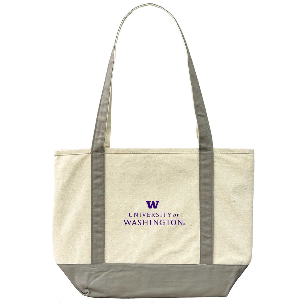 MCM Gray Trim Stacked W U of WA Signature Canvas Boat Tote