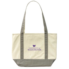 MCM Gray Trim Stacked W U of WA Signature Canvas Boat Tote