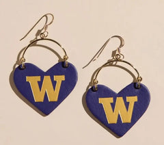 Photo of Nickel & Suede Purple W Leather Lover Earrings.