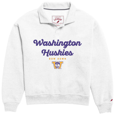 League Women's Washington Huskies Vault Dog Applique Victory Springs Collar Pullover