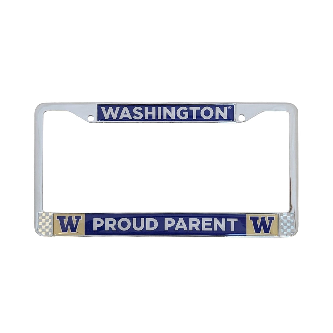 Strand Chrome Washington W Proud Parent Dome Sticker License Plate Frame