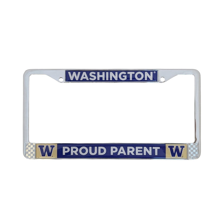 Strand Chrome Washington W Proud Parent Dome Sticker License Plate Frame