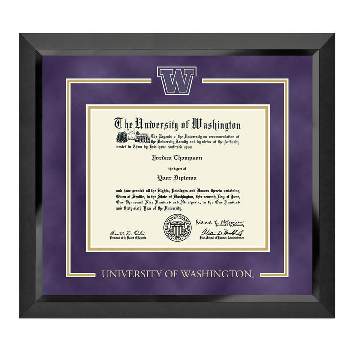 CH Purple Suede Gold W U of W Spirit Eclipse Diploma Frame