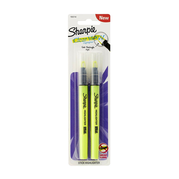 Sharpie Clear View Yellow Highlighter Stick 2ct