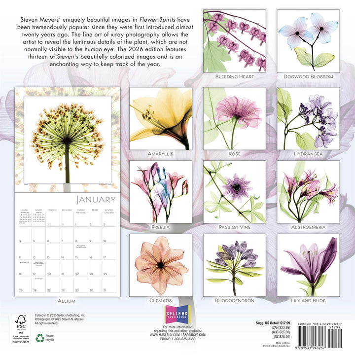 Small Changes Flower Spirits 2026 Wall Calendar