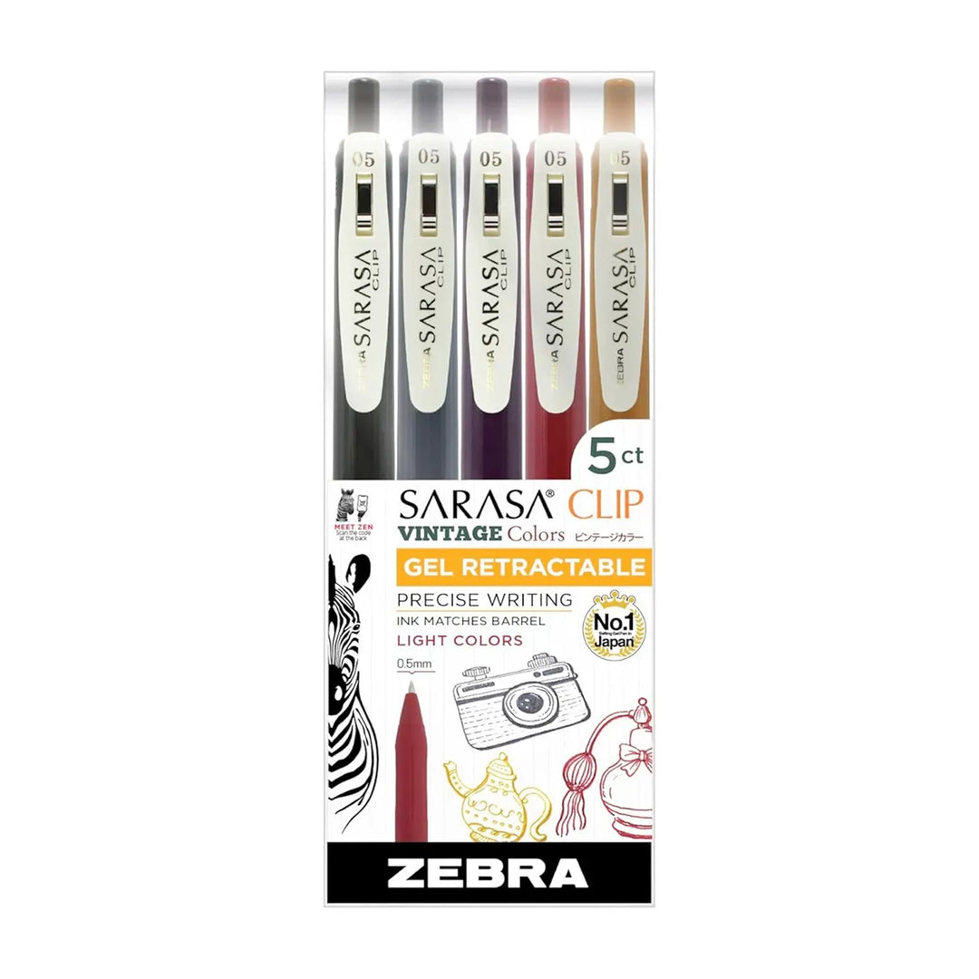 Zebra Sarasa 5-Color 0.5mm Light Gel Pen Set