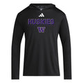 adidas Men's FW25 Huskies W D4T Hooded Long Sleeve Tee Black Front thumbnail
