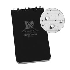 Photo of Rite in the Rain Black Universal 3"x5" Top Spiral Notebook.