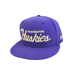 Photo of New Era Purple 9Fifty Washington Huskies Script Snapback Hat.