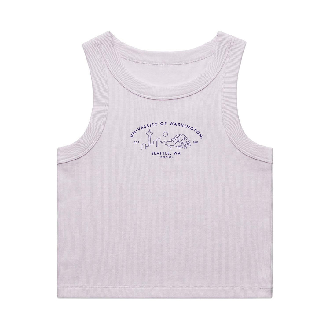 USCAPE Women's UW Seattle Skyline Embroidered Ribbed Tank