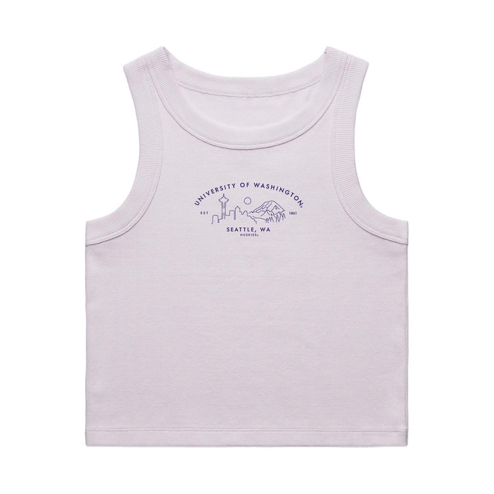 USCAPE Women's UW Seattle Skyline Embroidered Ribbed Tank