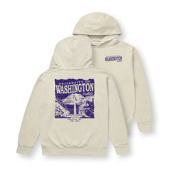 Uscape Unisex Washington Huskies Rainier Vista Back Print Vintage Hoodie