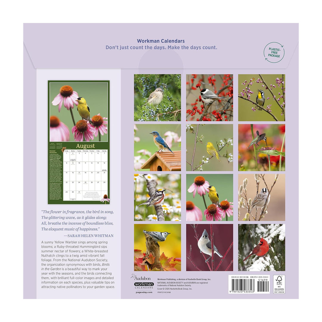 Audubon Birds in the Garden Wall 2027 Calendar