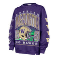 47 Brand Women's Washington Huskies Football Helmet Oversized Sleeve Print Crewneck Front thumbnail