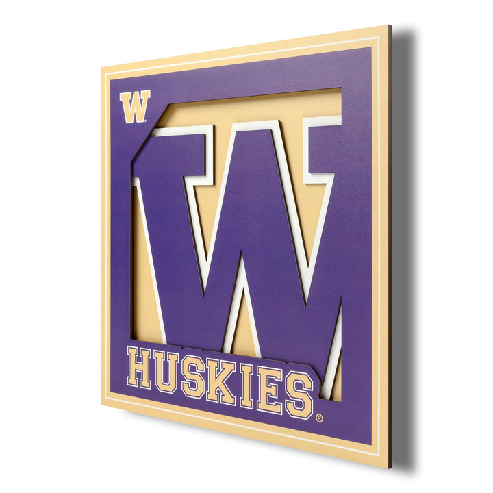 You the Fan W Huskies 3D Logo Series Wall Art 12" x 12"
