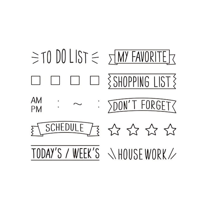 Midori Paintable Revolving List Rubber Stamp