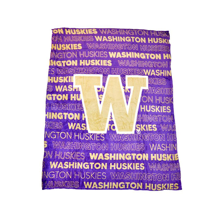 Logo Purple Repeat Washington Huskies Classic Fleece Throw Blanket 50" x 60"