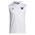 adidas Men's W Logo D4T Sleeveless Training Hoodie White Front thumbnail