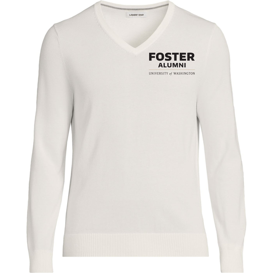 Lands' End Unisex UW Foster Alumni Cotton Modal V-neck Pullover Sweater