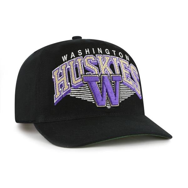 47 Brand Black Washington Huskies Pomona Hitch Snapback Hat
