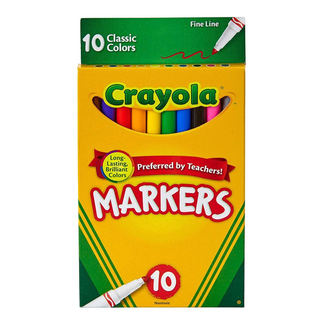 Crayola Classic Fine-Tip Washable Marker Set 10 piece