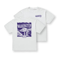 Uscape Unisex Washington Huskies Rainier Vista Back Print Vintage Tee