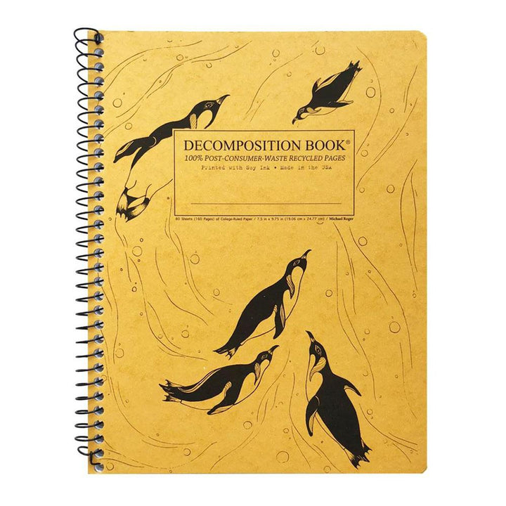 Decomposition King Penguins 7.5"x9.75" College Spiral 80ct