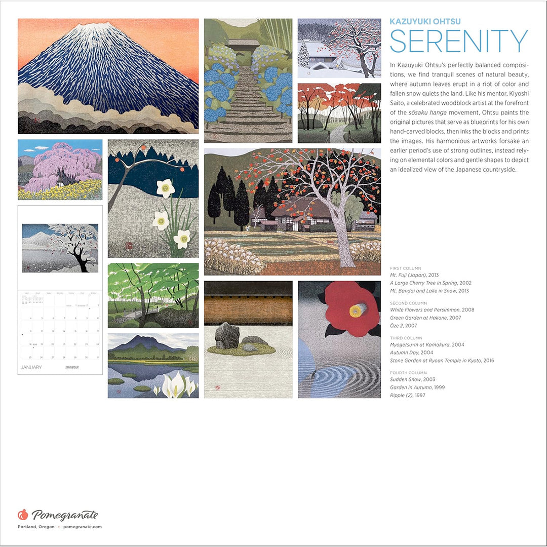 Serenity: Kazuyuki Ohtsu 2026 Wall Calendar