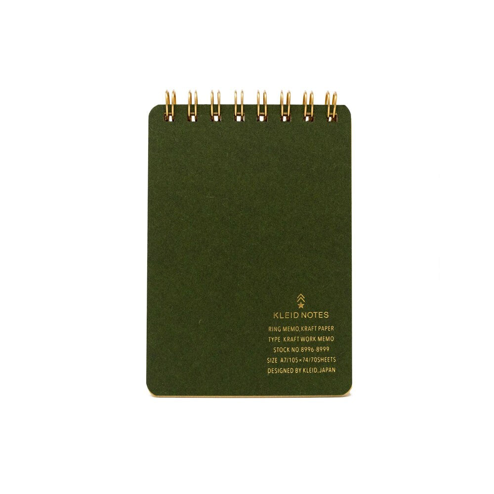 Kleid Kraft Paper Top Spiral Memo Book#color_olive