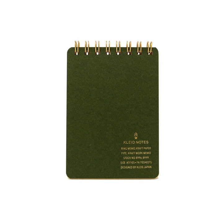 Kleid Kraft Paper Top Spiral Memo Book#color_olive