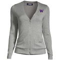 Lands' End Women's UW Class of 2026 Cotton Modal Long Sleeve V-neck Cardigan Sweater thumbnail