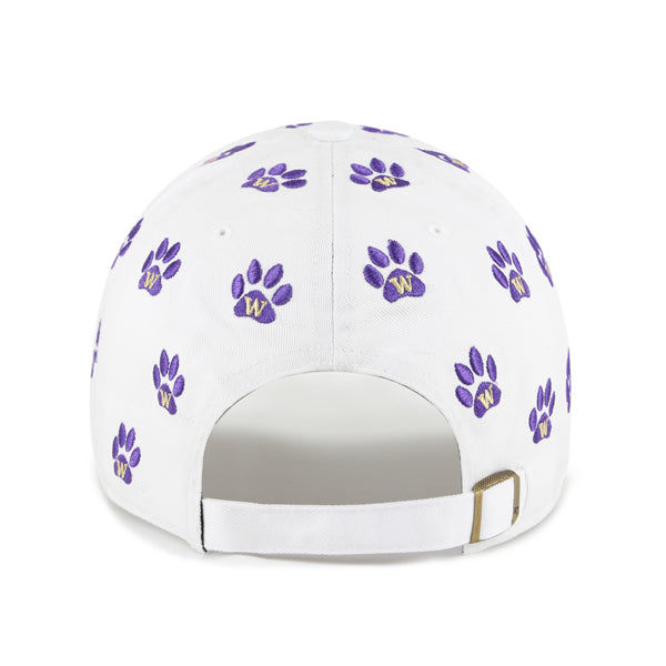 47 Brand Women's White Washington Huskies Allover Paws Confetti Clean Up Adjustable Hat