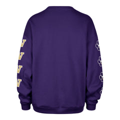 47 Brand Women's Washington Huskies Football Helmet Oversized Sleeve Print Crewneck