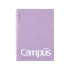 Kokuyo Campus A5 6mm Ruled Soft Ring Notebook 50 sheets#color_purple