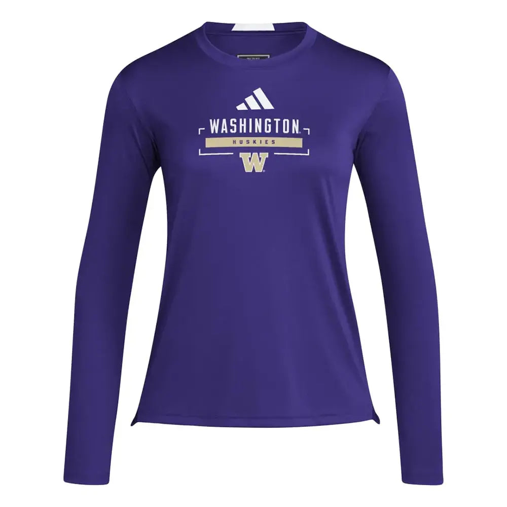 adidas Women's Washington Huskies Icon D4T Long Sleeve Tee