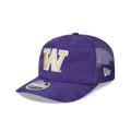 New Era Camo Purple 9Seventy Mesh Back Stretch Snap Adjustable Hat Front Side View thumbnail