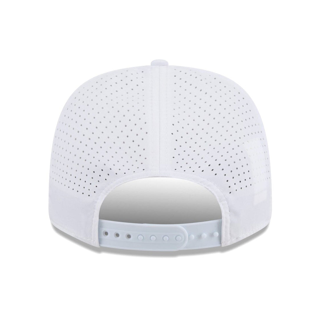 New Era White 9Seventy PERFORM Vault Dog Perforated Stretch Snap Adjustable Hat