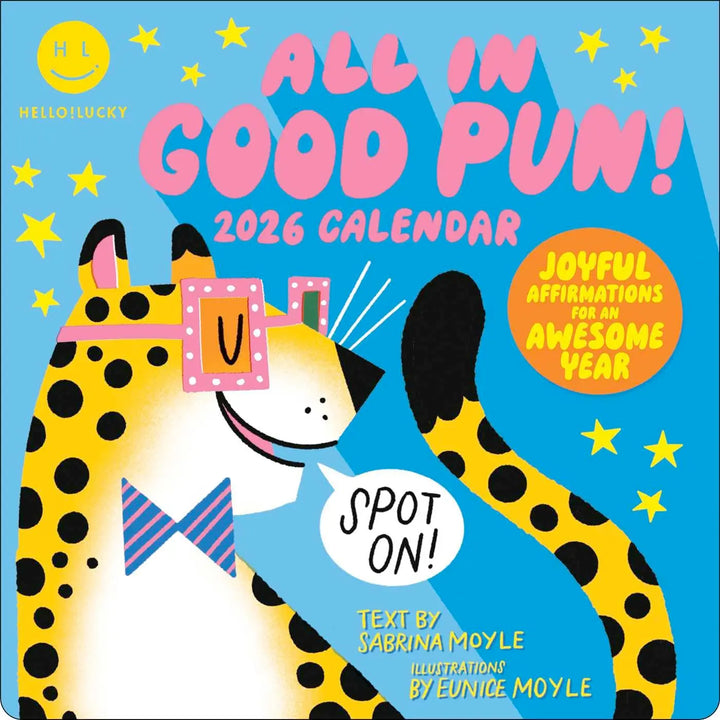 Hello!Lucky All in Good Pun 2026 Wall Calendar