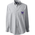 Lands' End Men's UW Bothell Long Sleeve Button Down Oxford Shirt Gray thumbnail