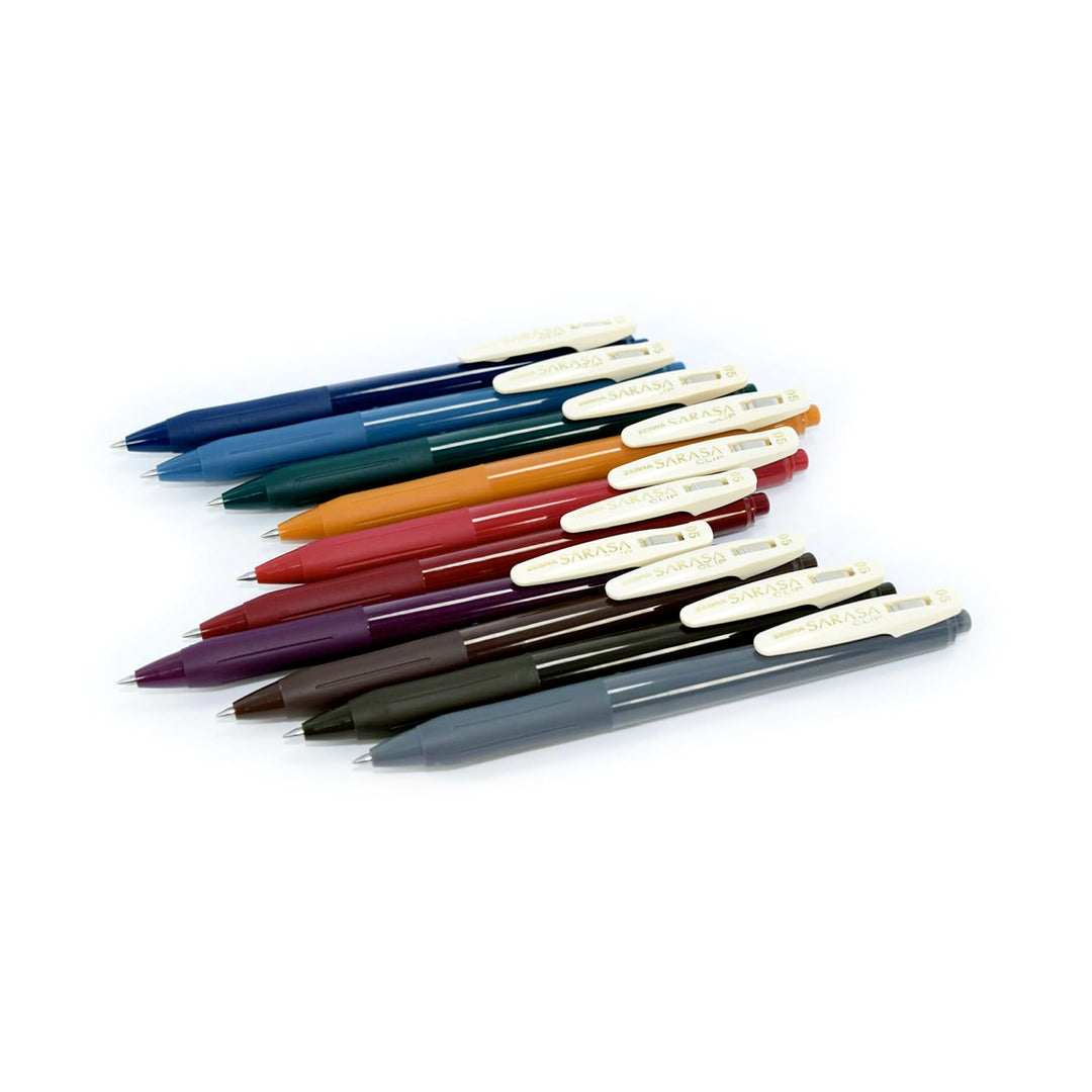 Zebra Sarasa 10-Color 0.5mm Light & Dark Gel Pen Set