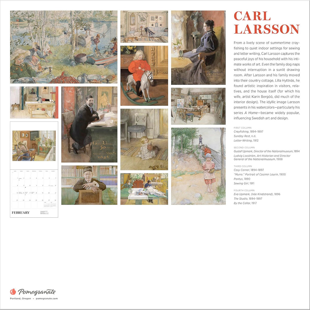 Carl Larsson 2026 Wall Calendar