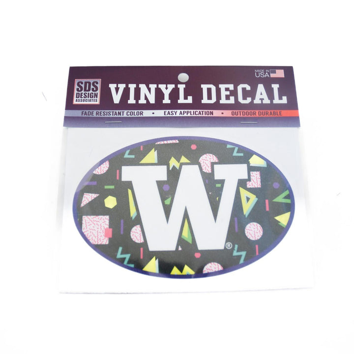 SDS W Euro Memphis 90s Oval Vinyl Decal 6"