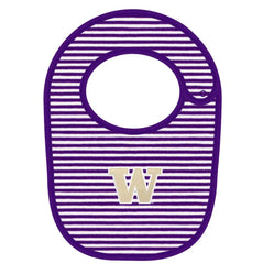 Photo of Creative Knitwear Infant Purple W Striped Bib.