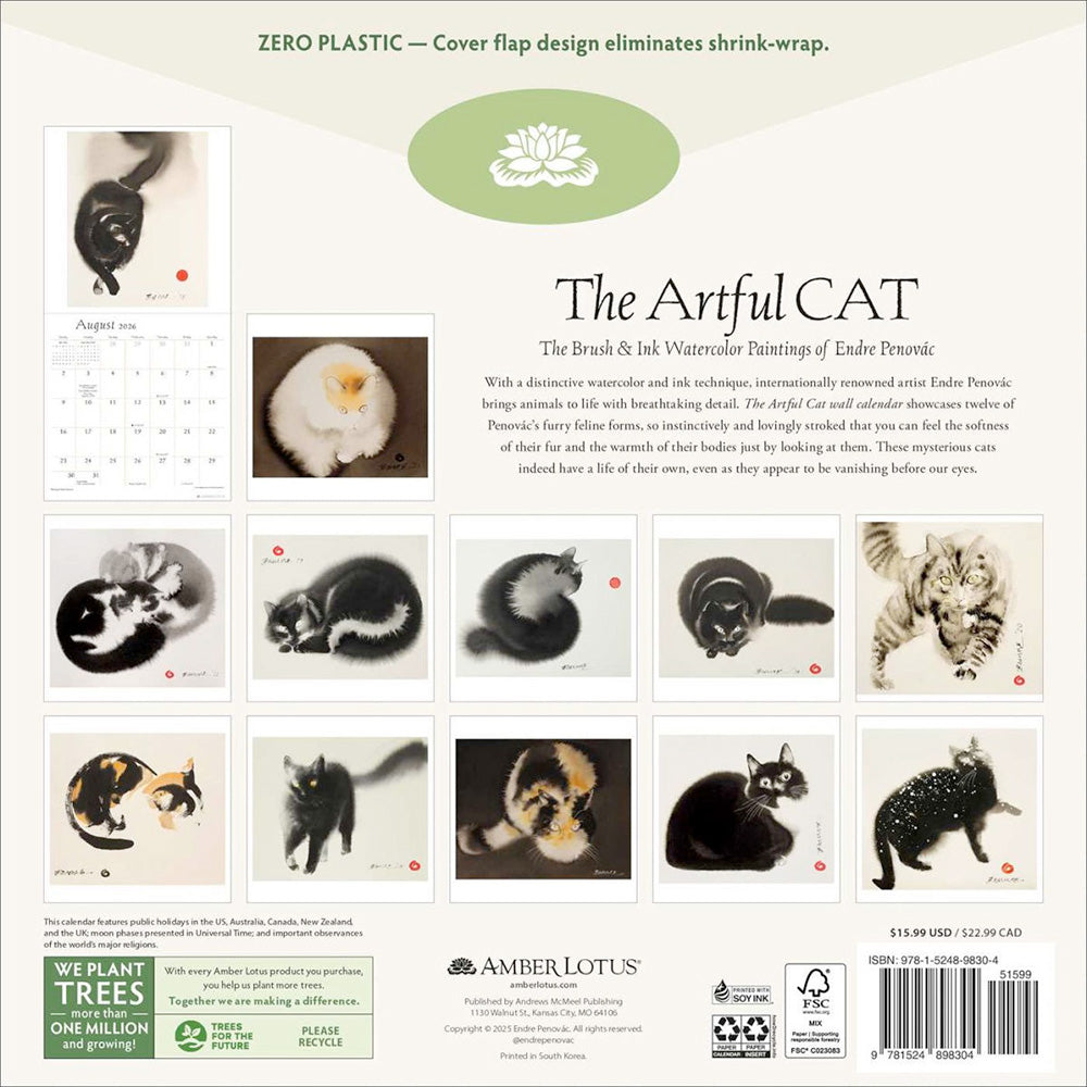 The Artful Cat 2026 Wall Calendar