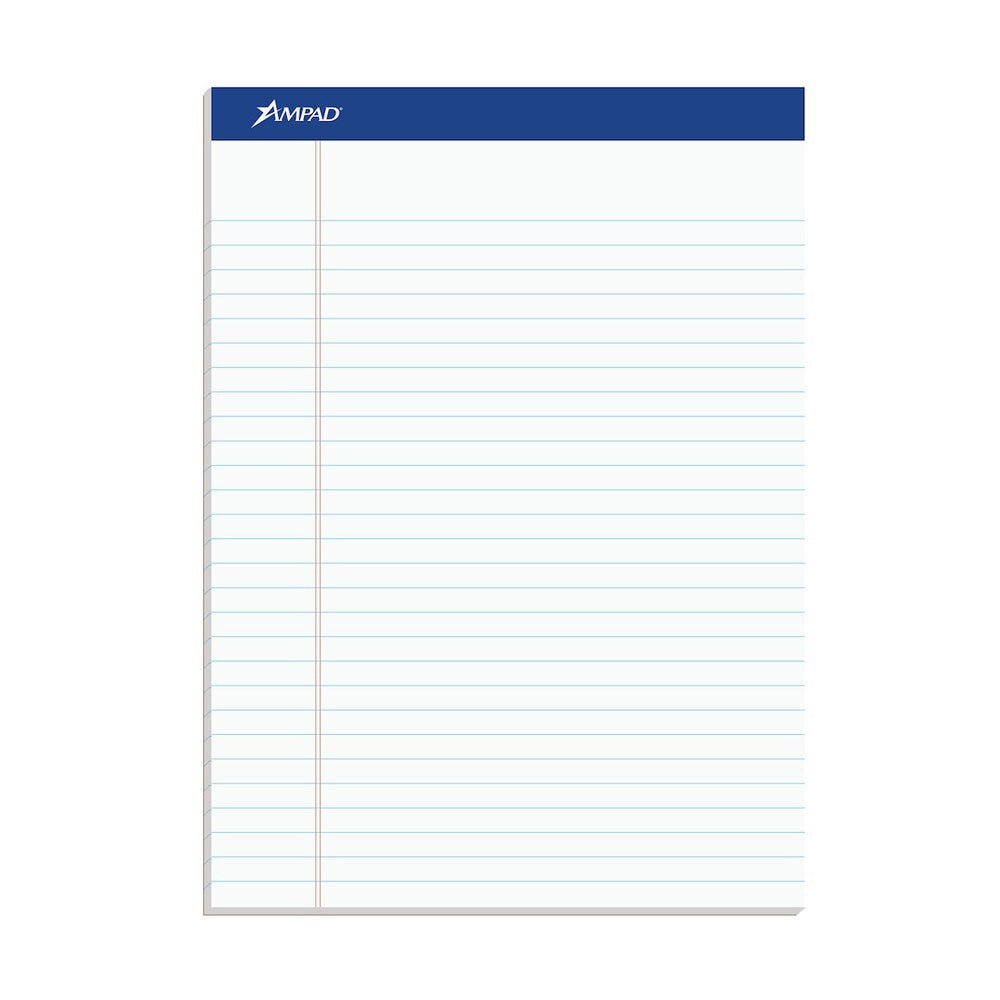 Ampad White 8.5"x11" Wide Ruled Pad 50ct