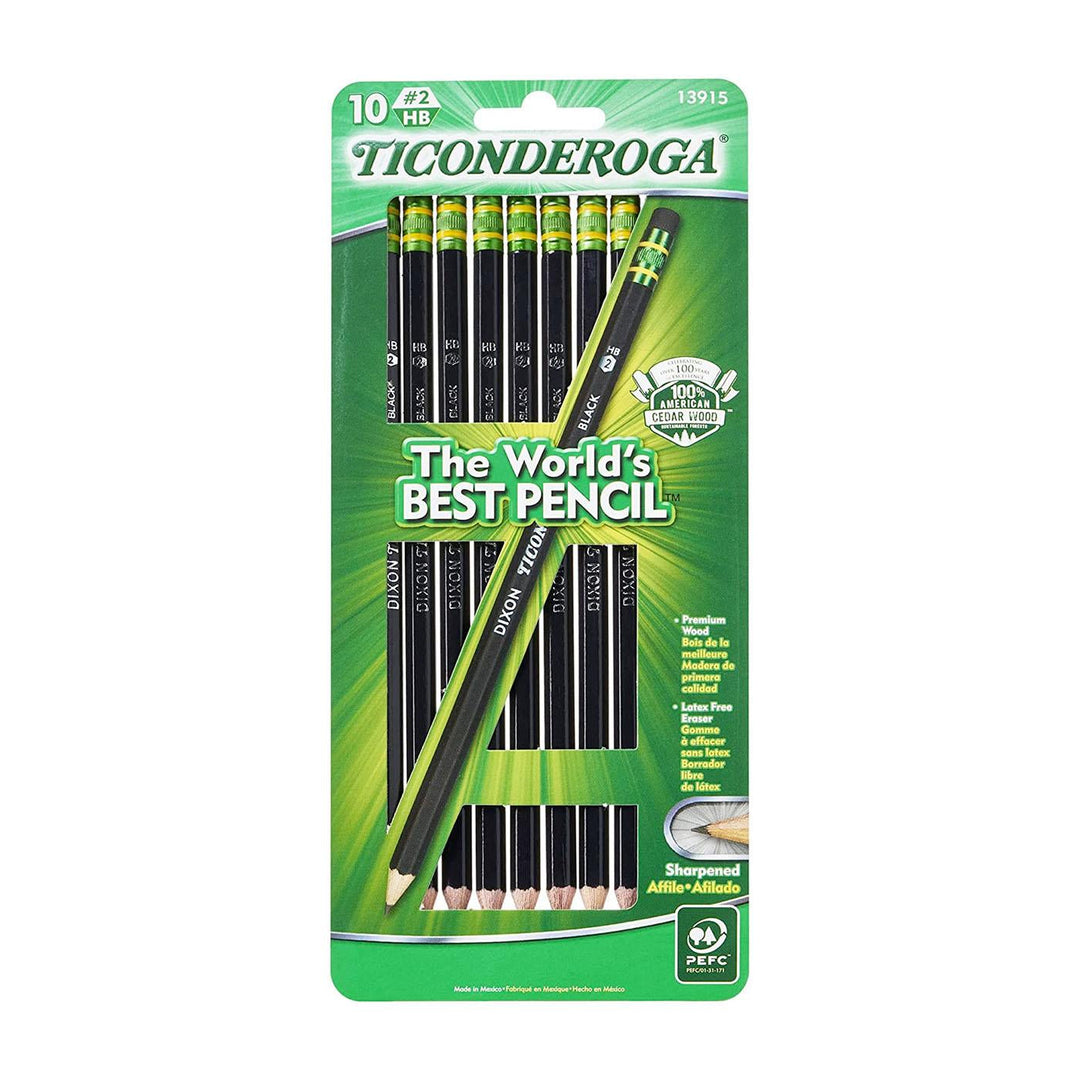 Dixon Black Ticonderoga #2 Pencils 10 Count