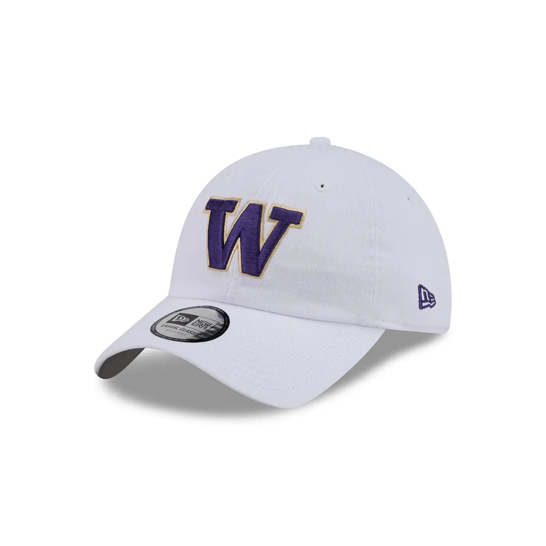 New Era White Washington Huskies W Logo Casual Classic Adjustable Hat